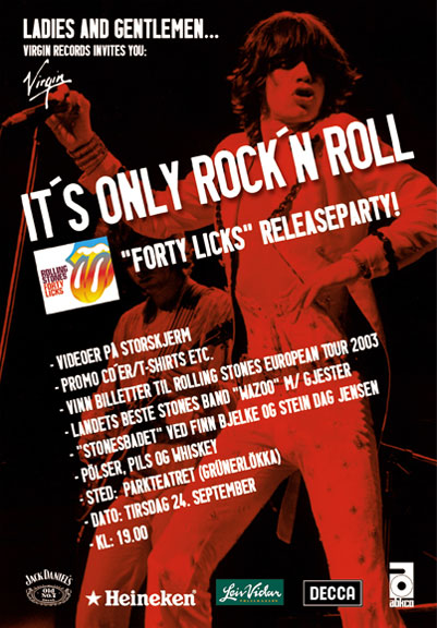 Plakat for "FOURTY LICKS" releasparty på Parkteaterert